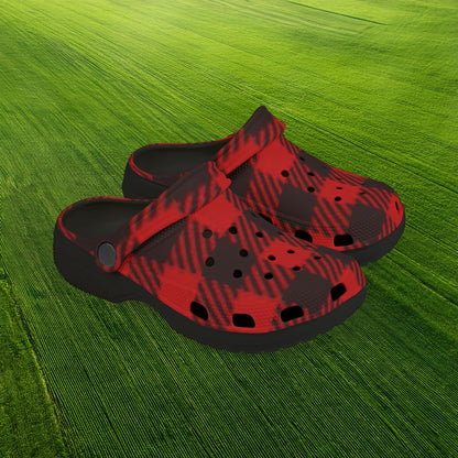 Red Buffalo Plaid Kid's Foam Clogs