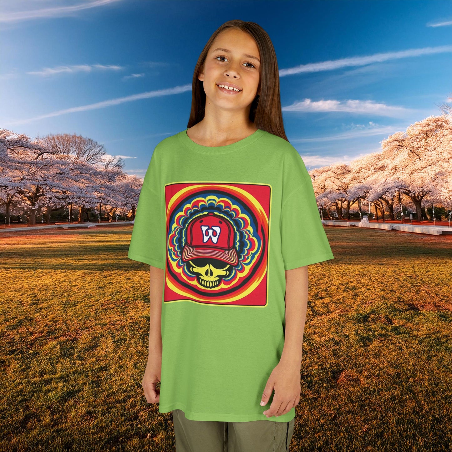 Psychedelic Funky W Skull Kids Tee