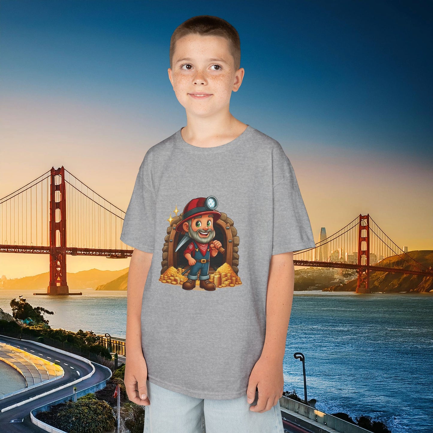 San Francisco Football Cartoon Miner Kids Tee