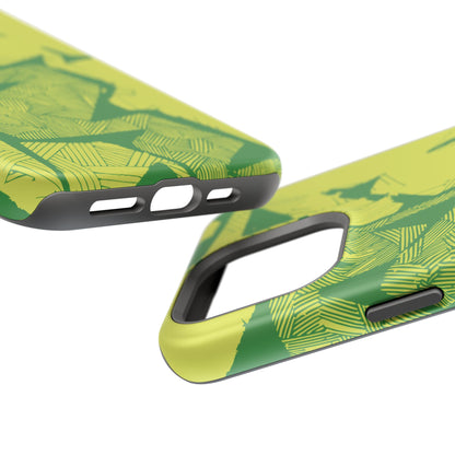 Electric Green and Gold Impact-Resistant Phone Case