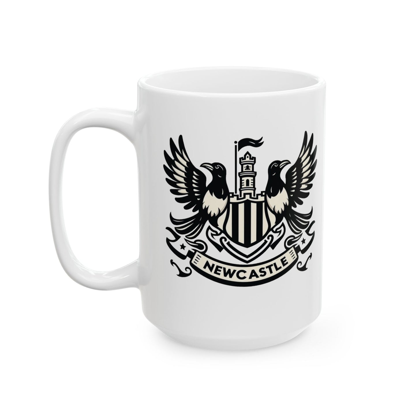 Newcastle United B&W Crest Ceramic Mugs (11oz\15oz)