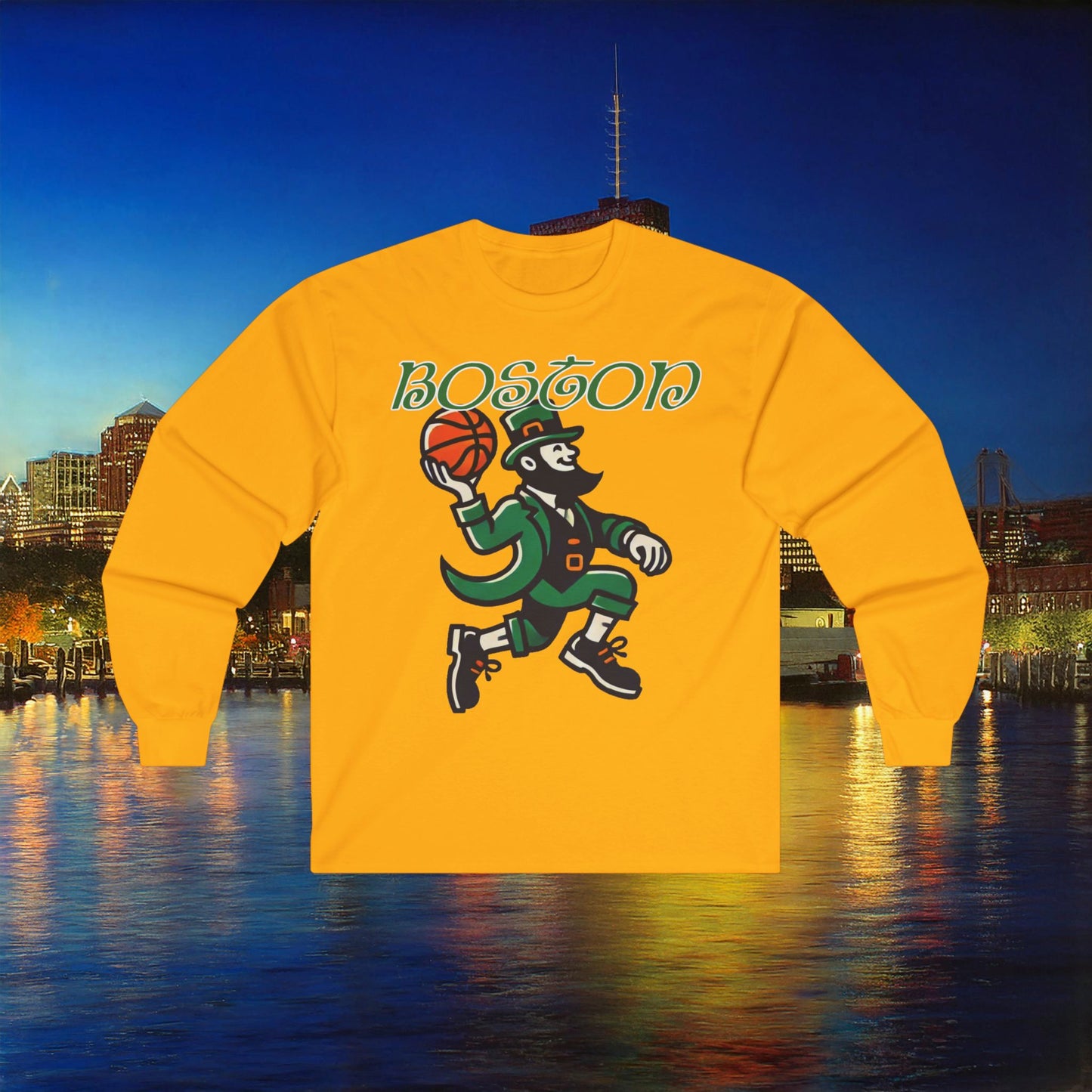 Boston Basketball Logo Long Sleeve Tee