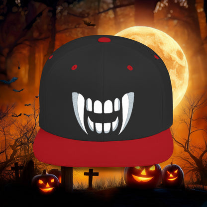 Vampire Teeth Flat Bill Snapback
