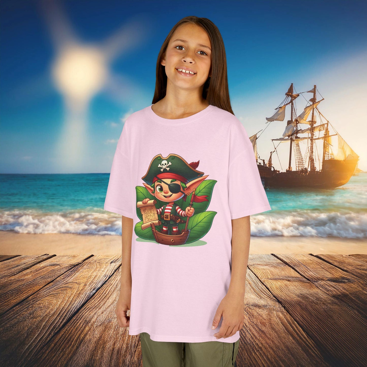 Elf Pirate Treasure Map Kids Tee