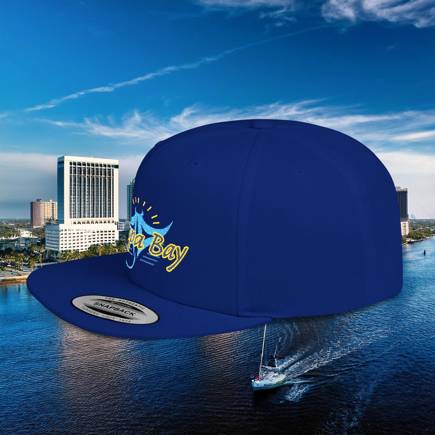 Tampa Bay Baseball Logo Flat Bill Snapback