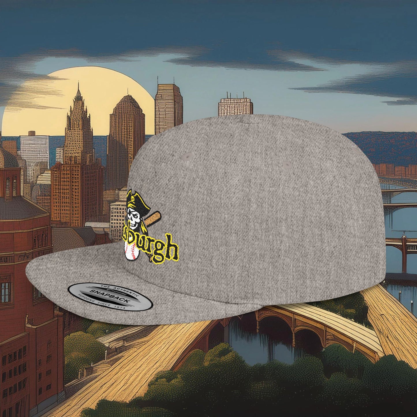 Pittsburgh Baseball Logo Flat Bill Snapback