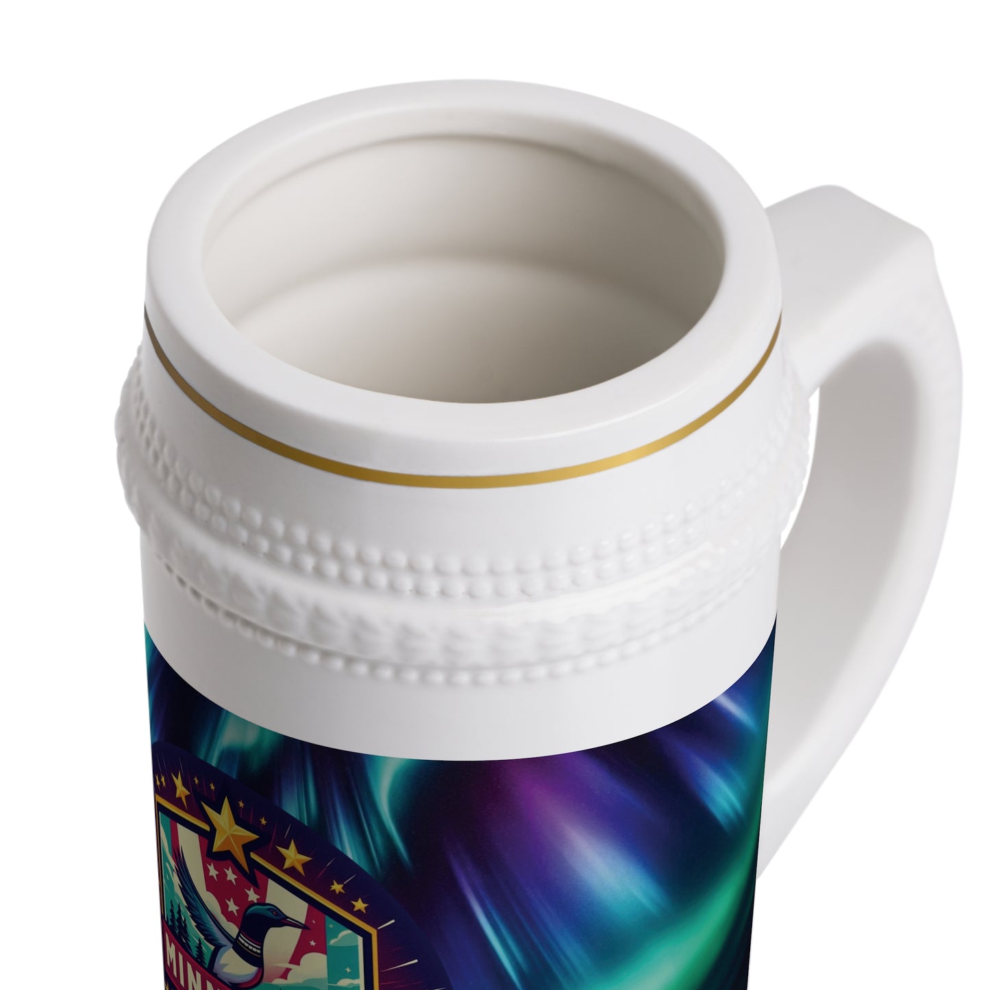 Minnesota United Northern Lights Crest Stein Mug