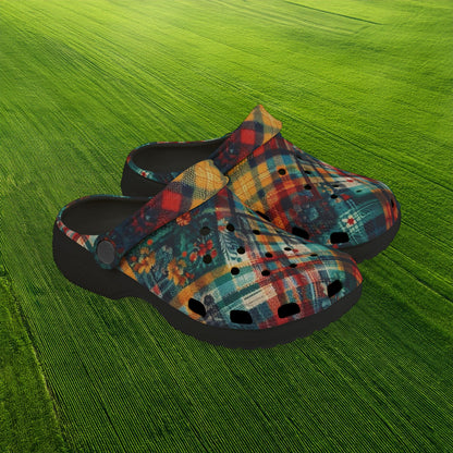 Floral Plaid Kid's Foam Clogs
