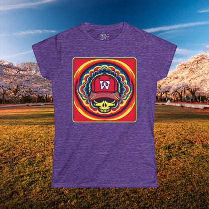 Psychedelic Funky W Skull Women's Softstyle Tee