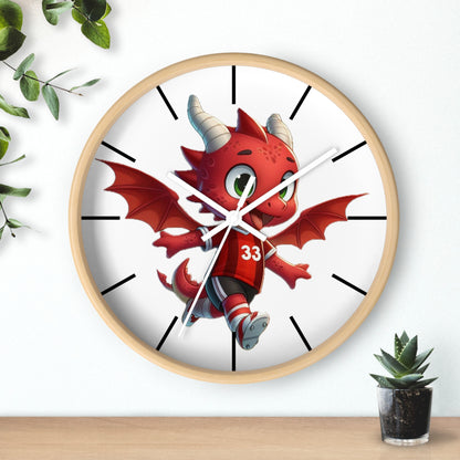 Mini Red Dragon Fan Wall Clock