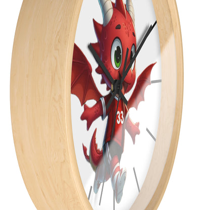 Mini Red Dragon Fan Wall Clock