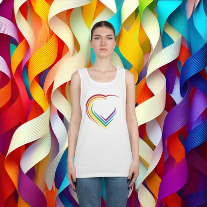 Rainbow Heart Unisex Tank Top