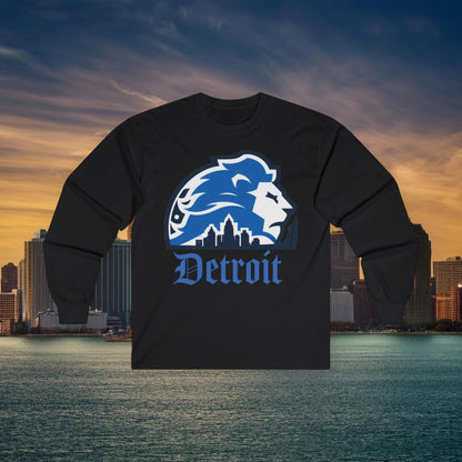 Detroit Football Skyline Long Sleeve Tee