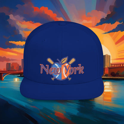 NY Baseball Big Apple Flat Bill Snapback