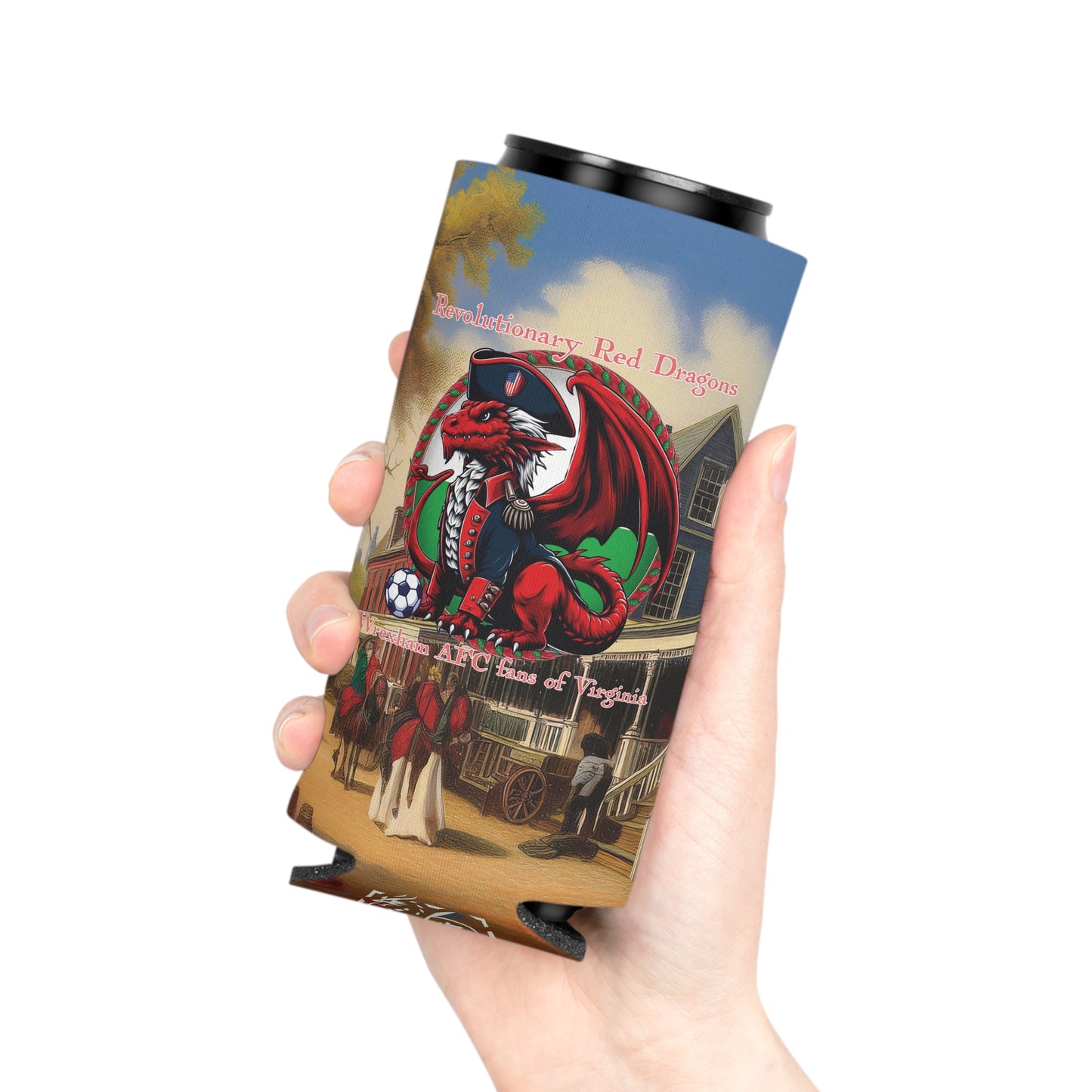 Revolutionary Red Dragons Logo Can Cooler - Williamsburg
