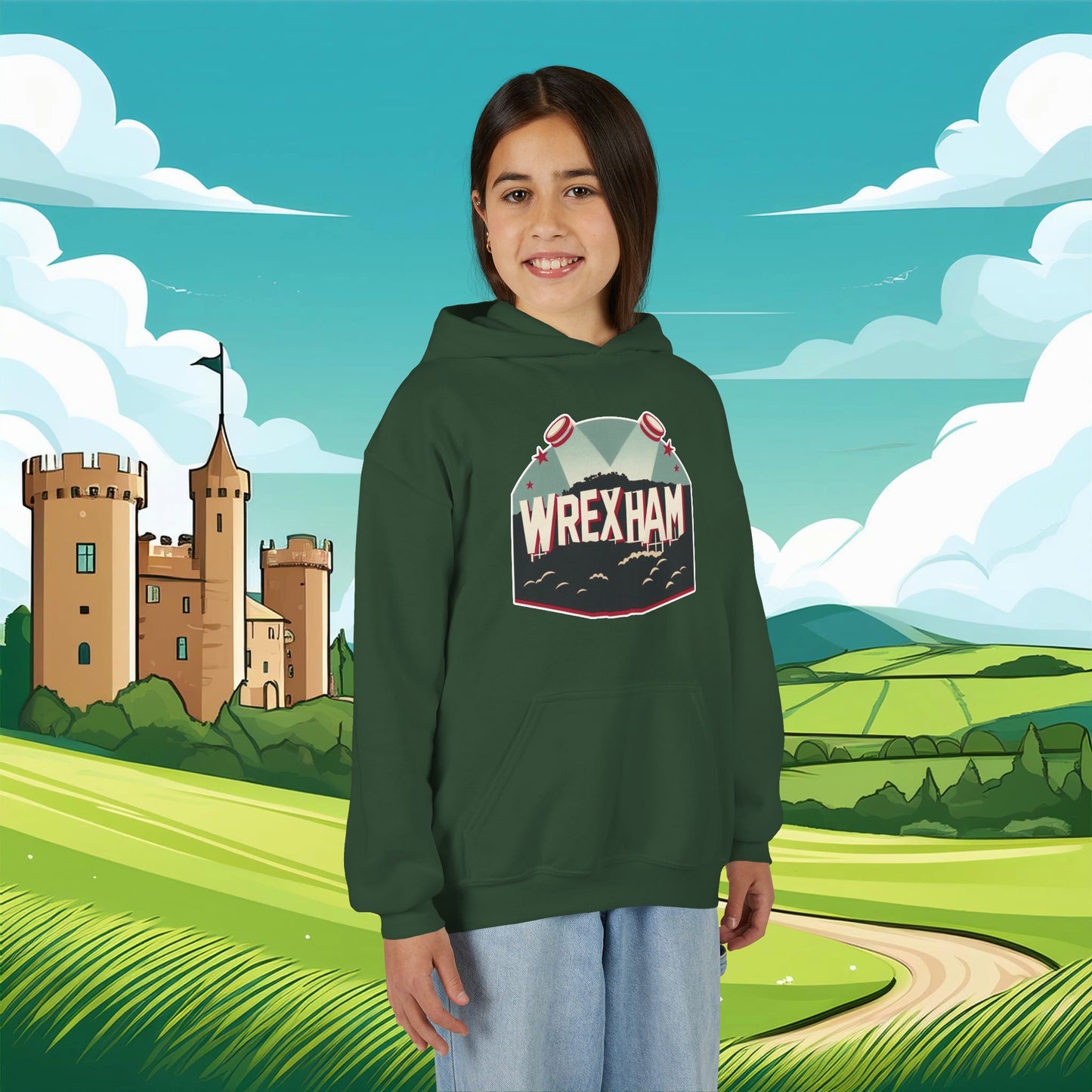 Wrexham Hollywood Sign Youth Hoodie