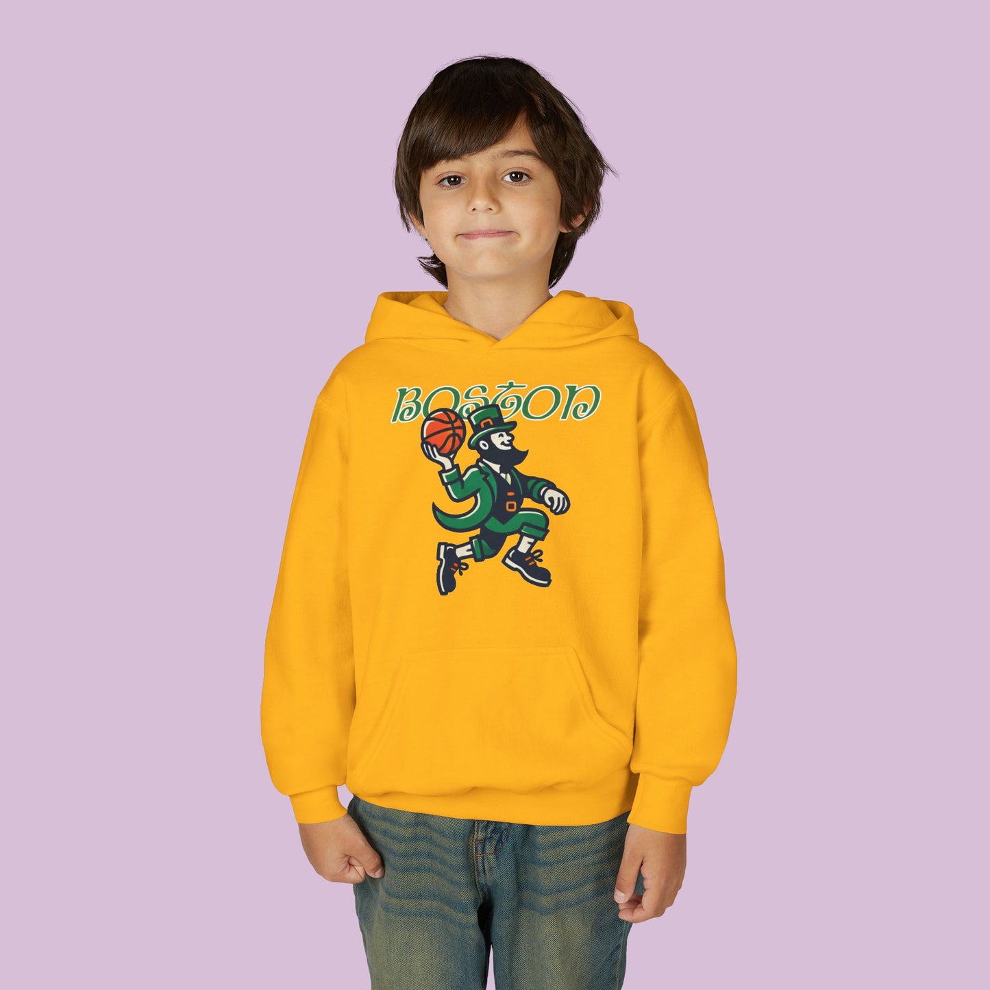 Boston Basketball Logo Youth Hoodie