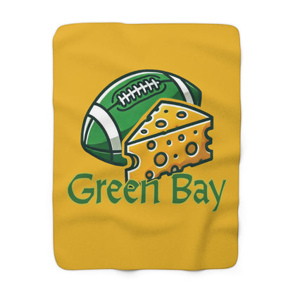 Green Bay Logo Sherpa Fleece Blanket