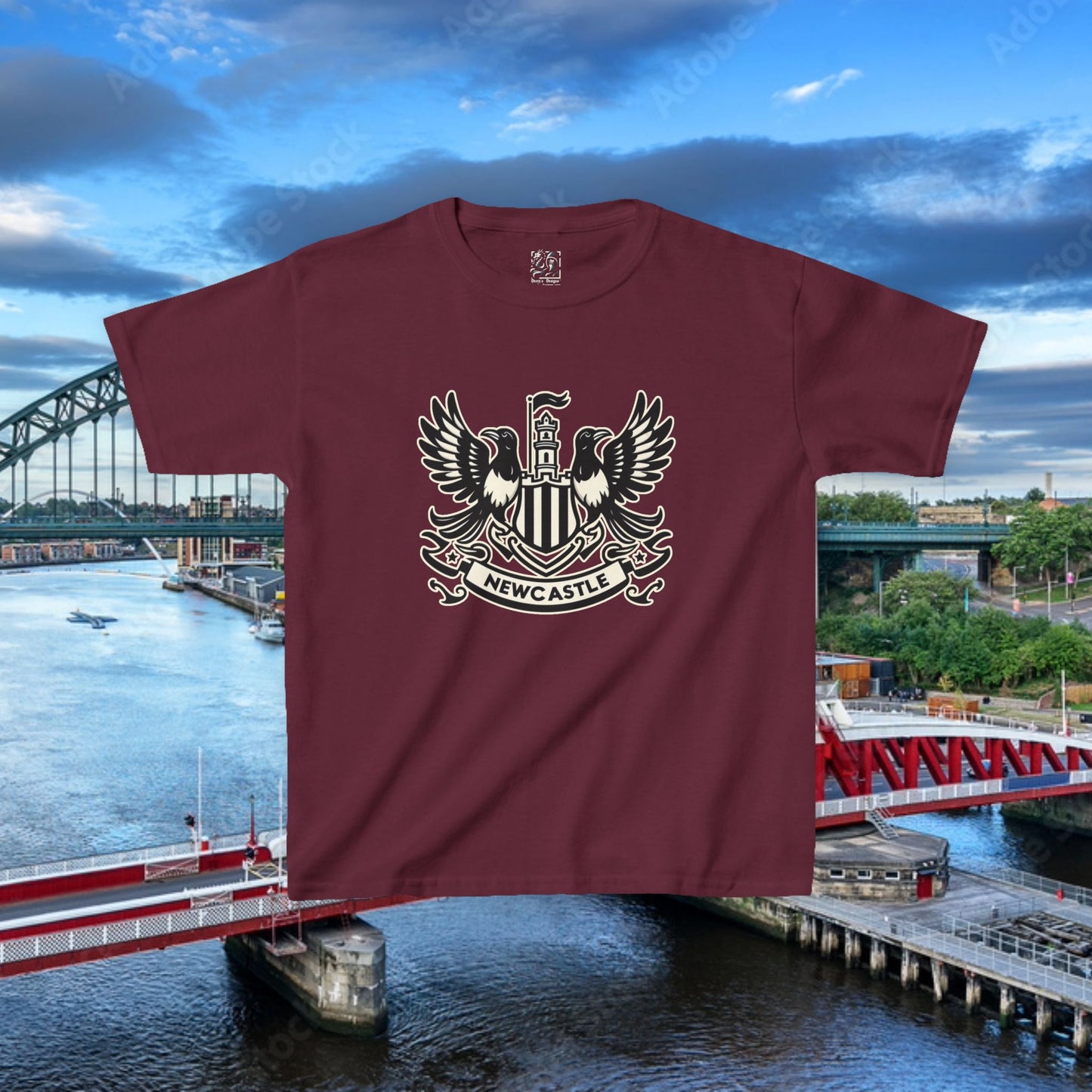 Newcastle United B&W Crest Kids Tee