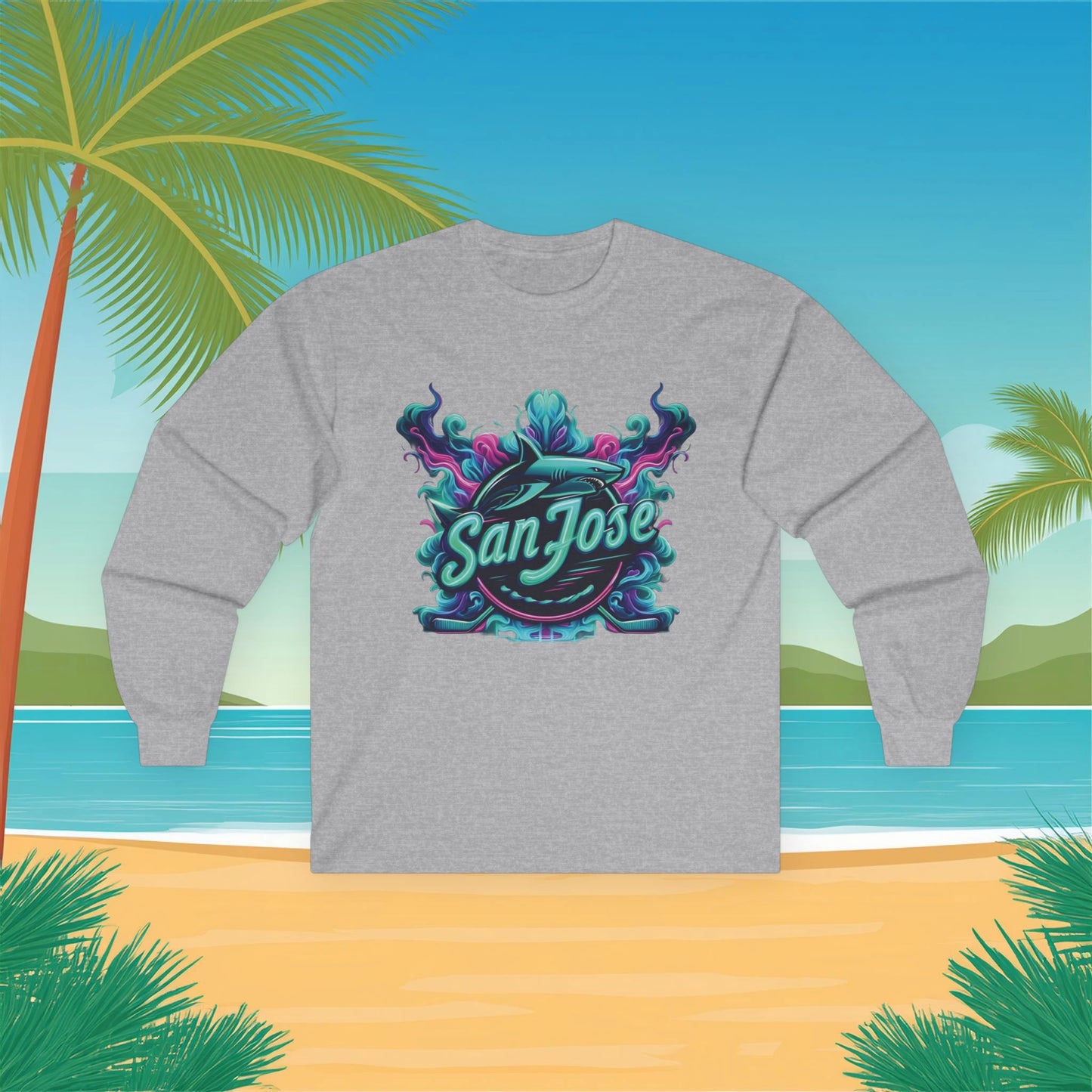 San Jose Neon Hockey Long Sleeve Tee