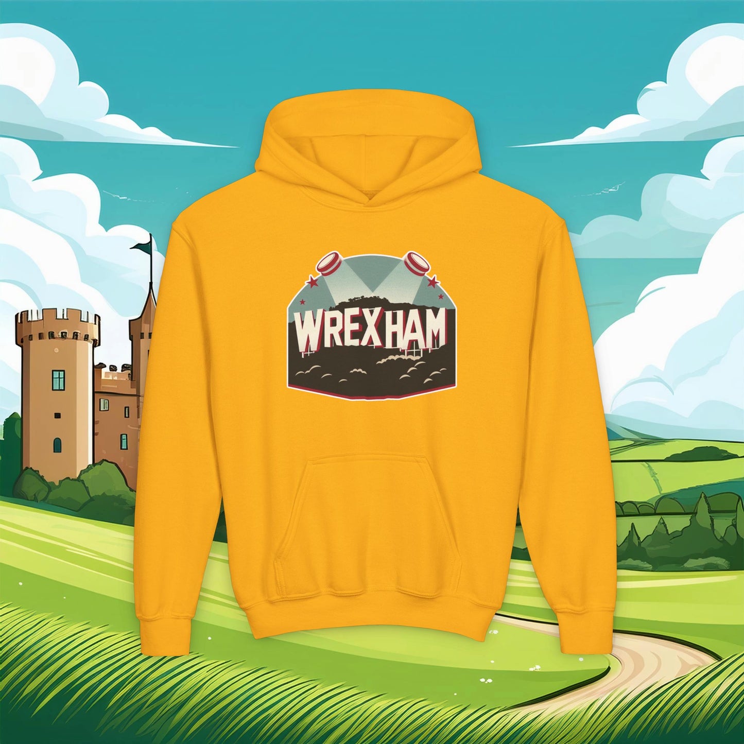 Wrexham Hollywood Sign Youth Hoodie