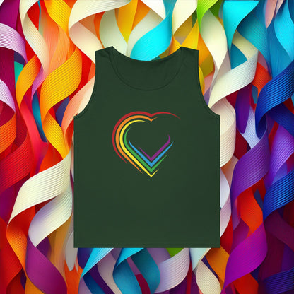 Rainbow Heart Unisex Tank Top