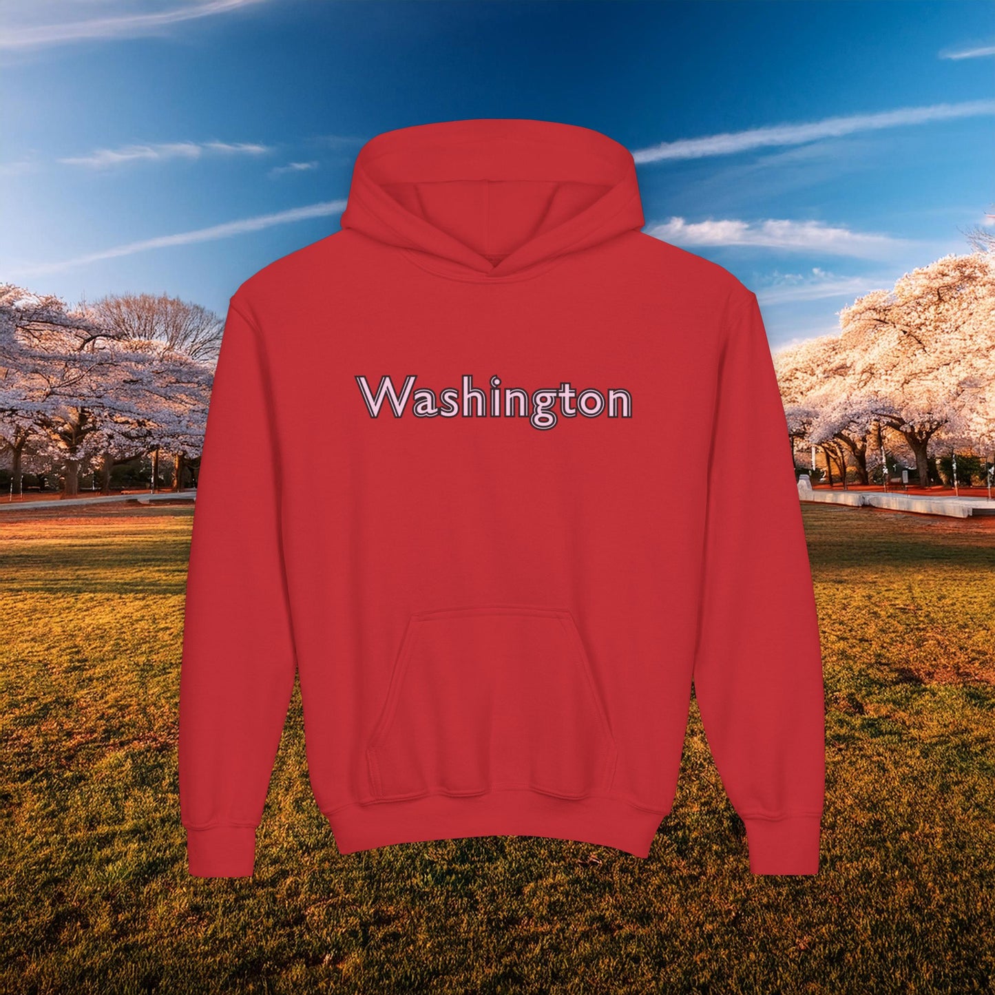 Washington Cherry Blossom Design Youth Hoodie