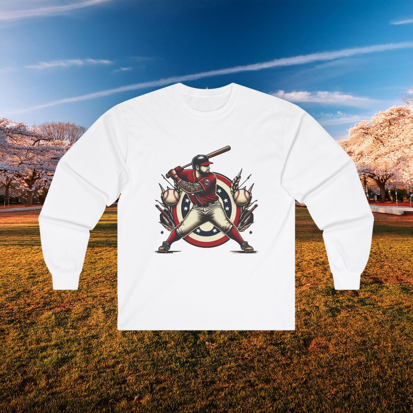 Washington Nations At Bat Long Sleeve Tee