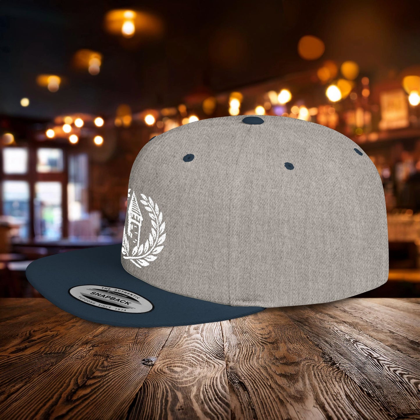 White Everton Logo Flat Bill Snapback