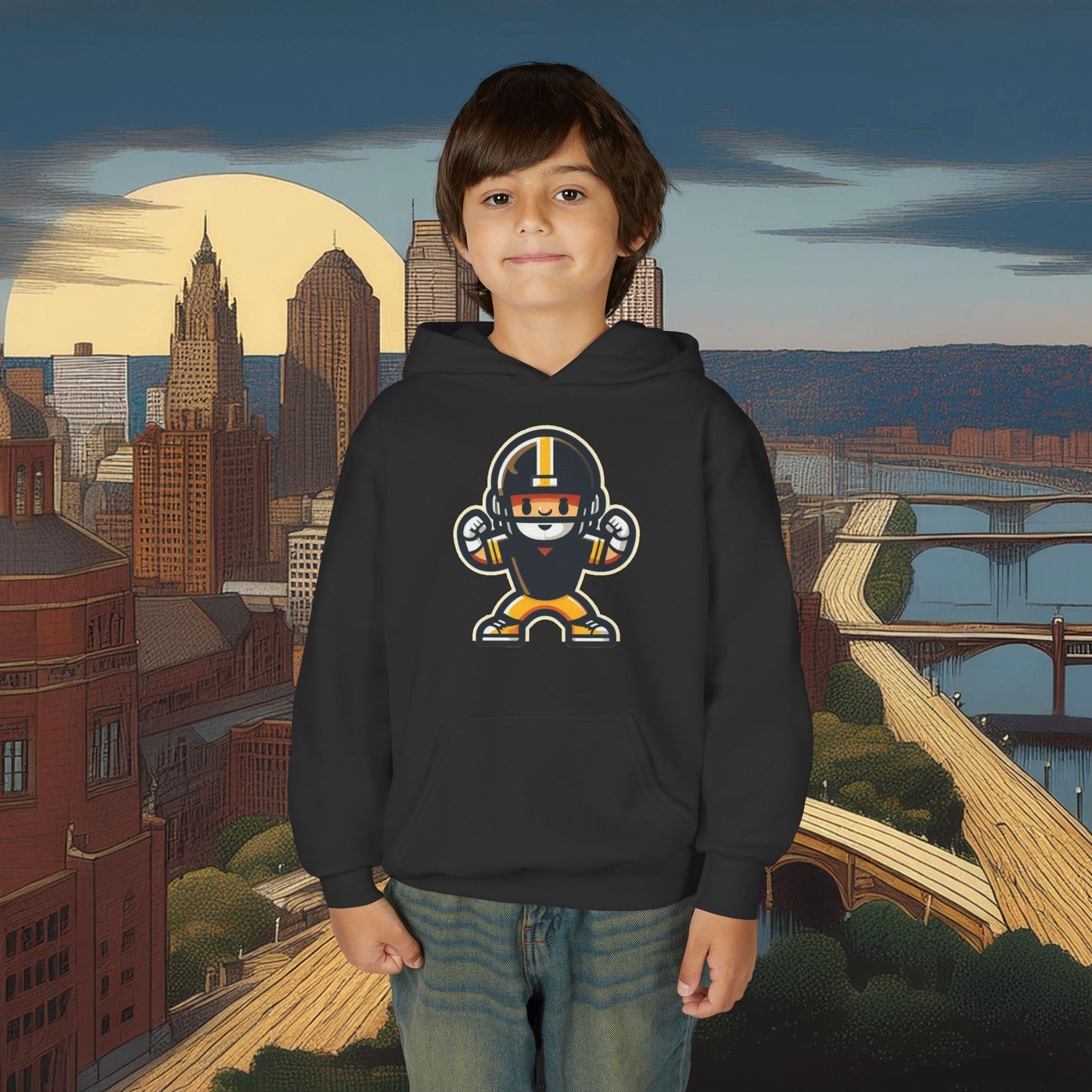 Mini Pittsburgh Football Player Youth Hoodie