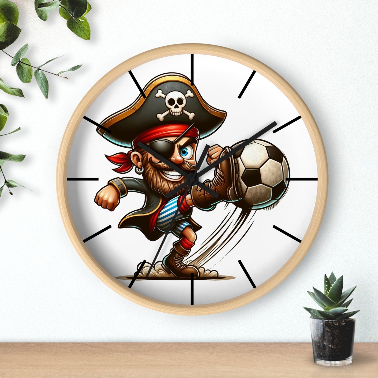 Pirate Soccer Wall Clock