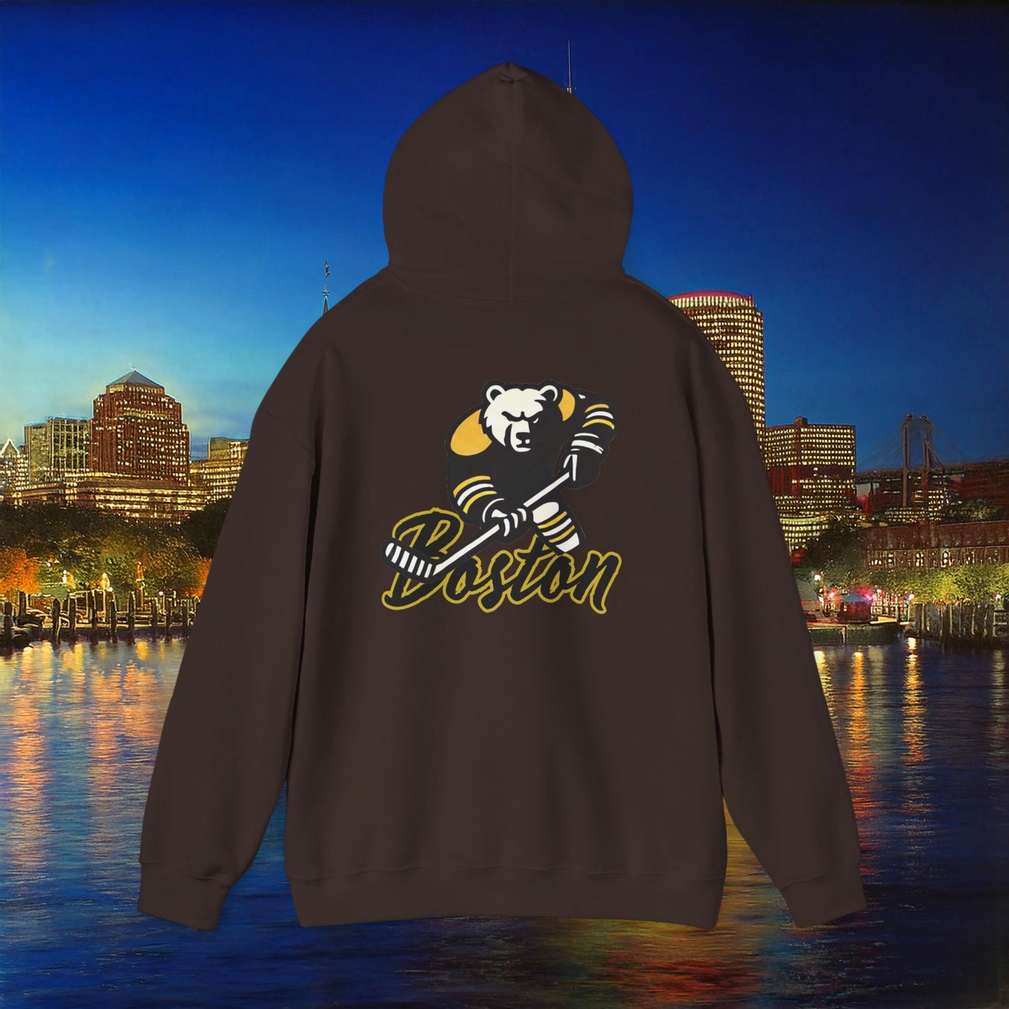 Boston Hockey Bear Hoodie