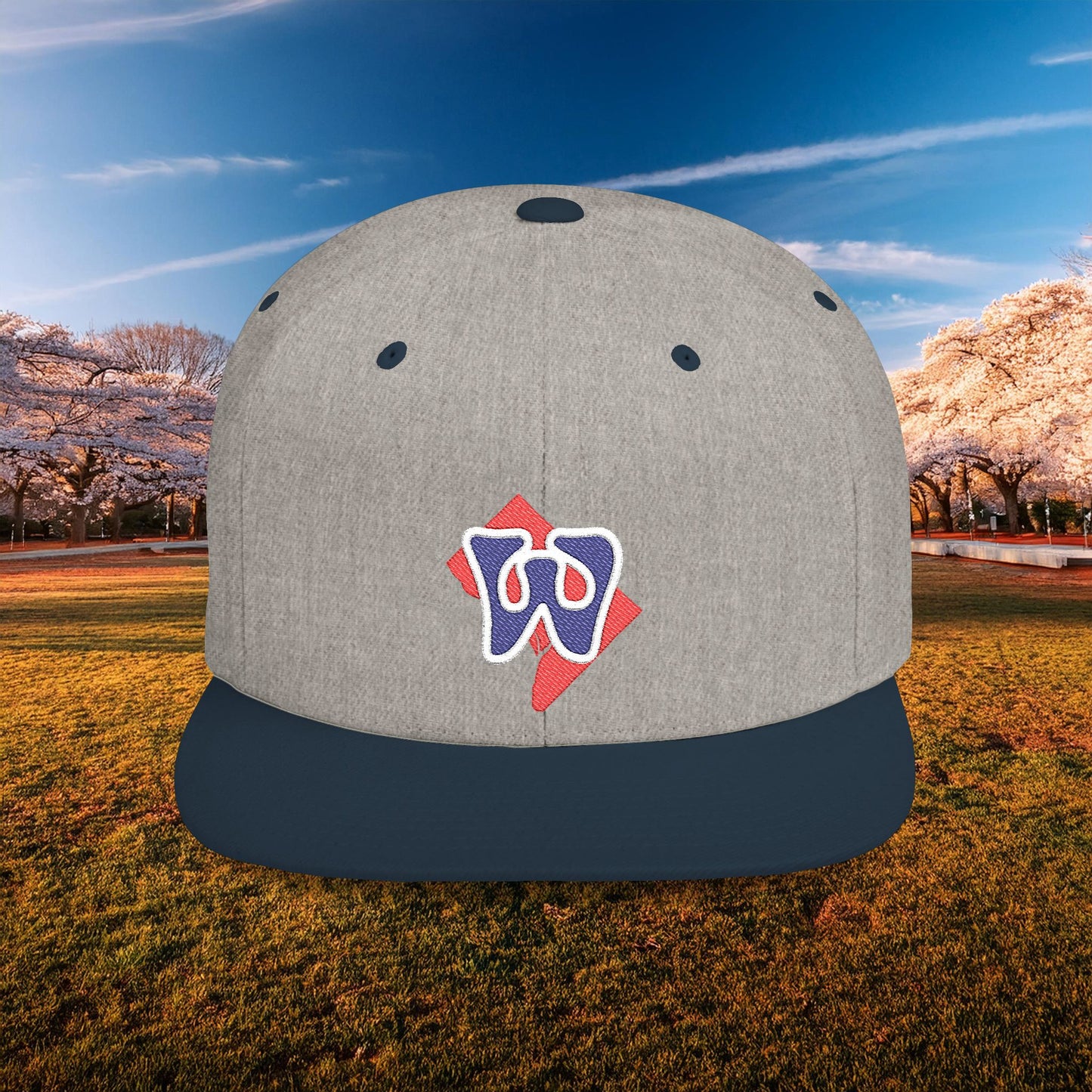 Washington Funky W Flat Bill Snapback - Blue