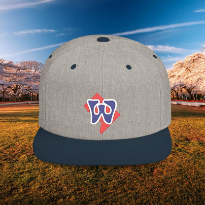 Washington Funky W Flat Bill Snapback - Blue