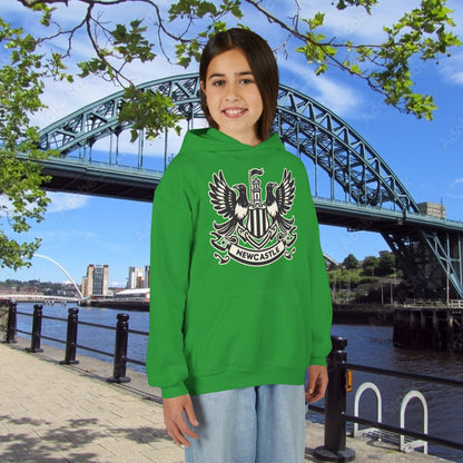 Newcastle United B&W Crest Youth Hoodie