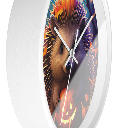Halloween Hedgehog Wall Clock