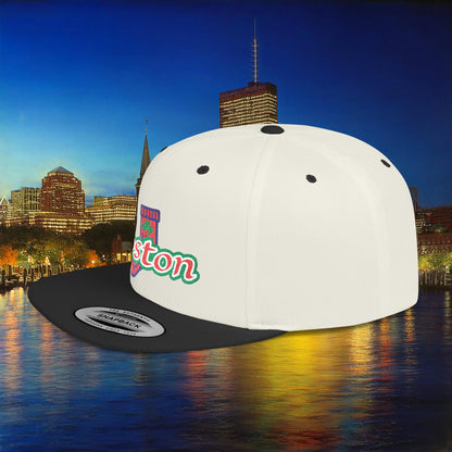 Boston Cable Knit Irish Sock Flat Bill Snapback