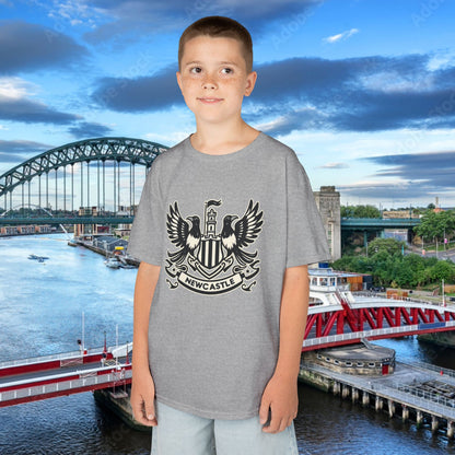 Newcastle United B&W Crest Kids Tee