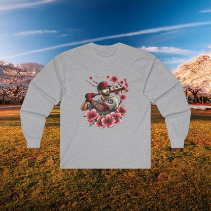 Washington Baseball Cherry Blossom Player Long Sleeve Tee