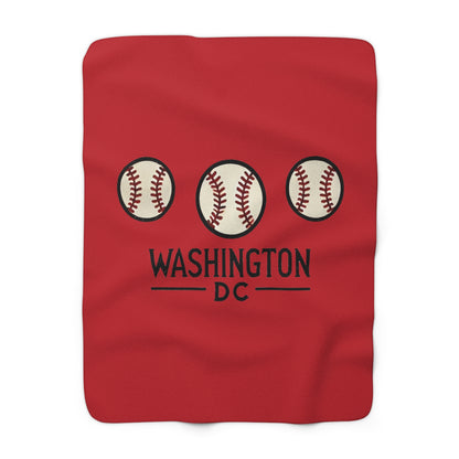 Washington DC Baseball Sherpa Fleece Blanket
