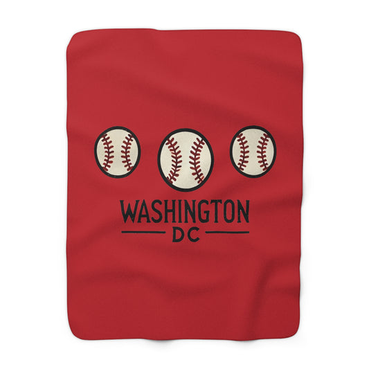 Washington DC Baseball Sherpa Fleece Blanket