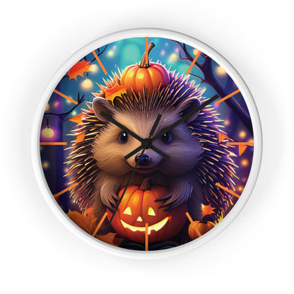 Halloween Hedgehog Wall Clock