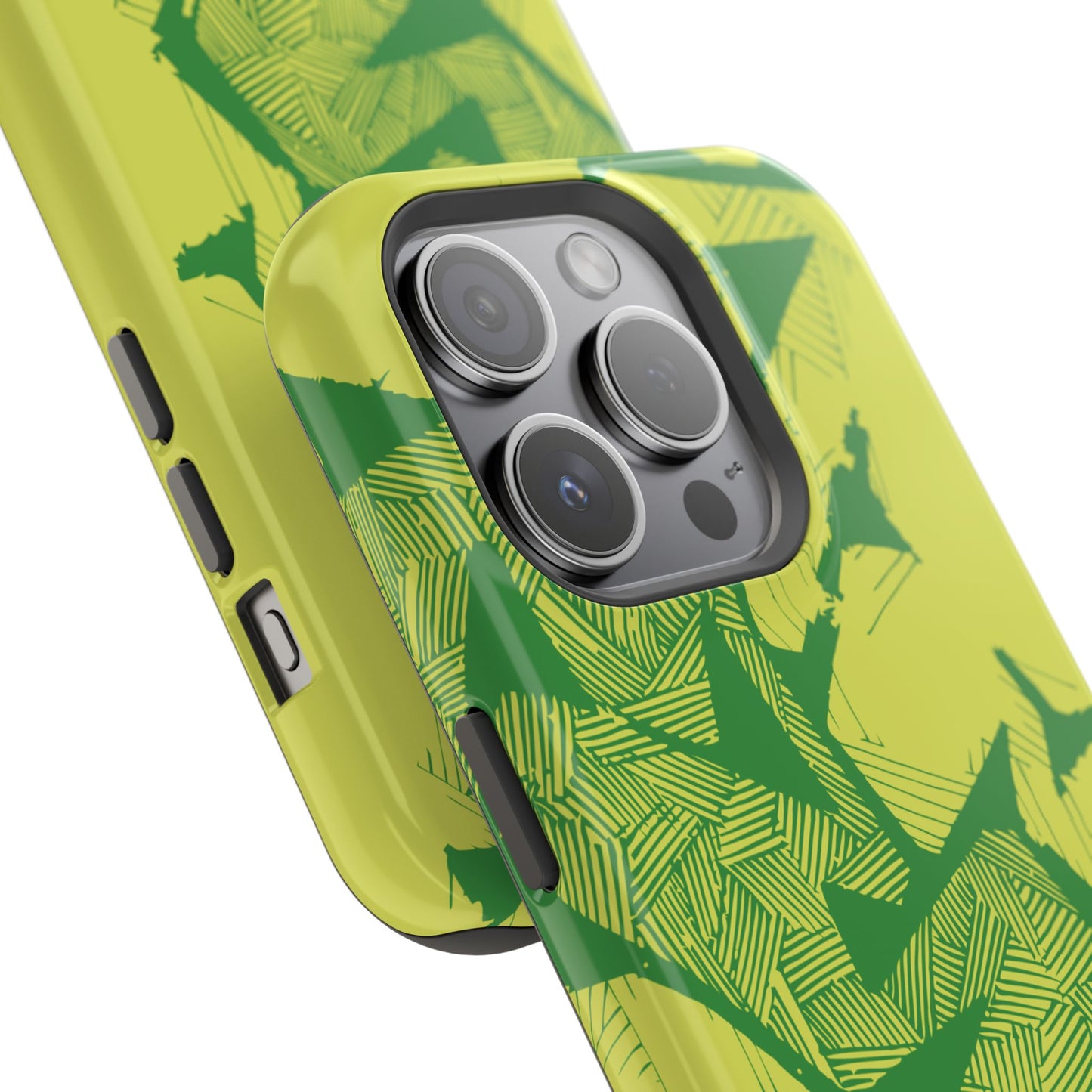 Electric Green and Gold Impact-Resistant Phone Case