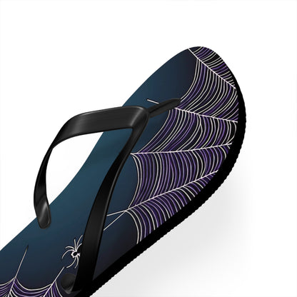 Blue Spider Web Flip Flops