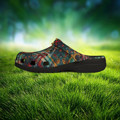 Floral Plaid Foam Clogs