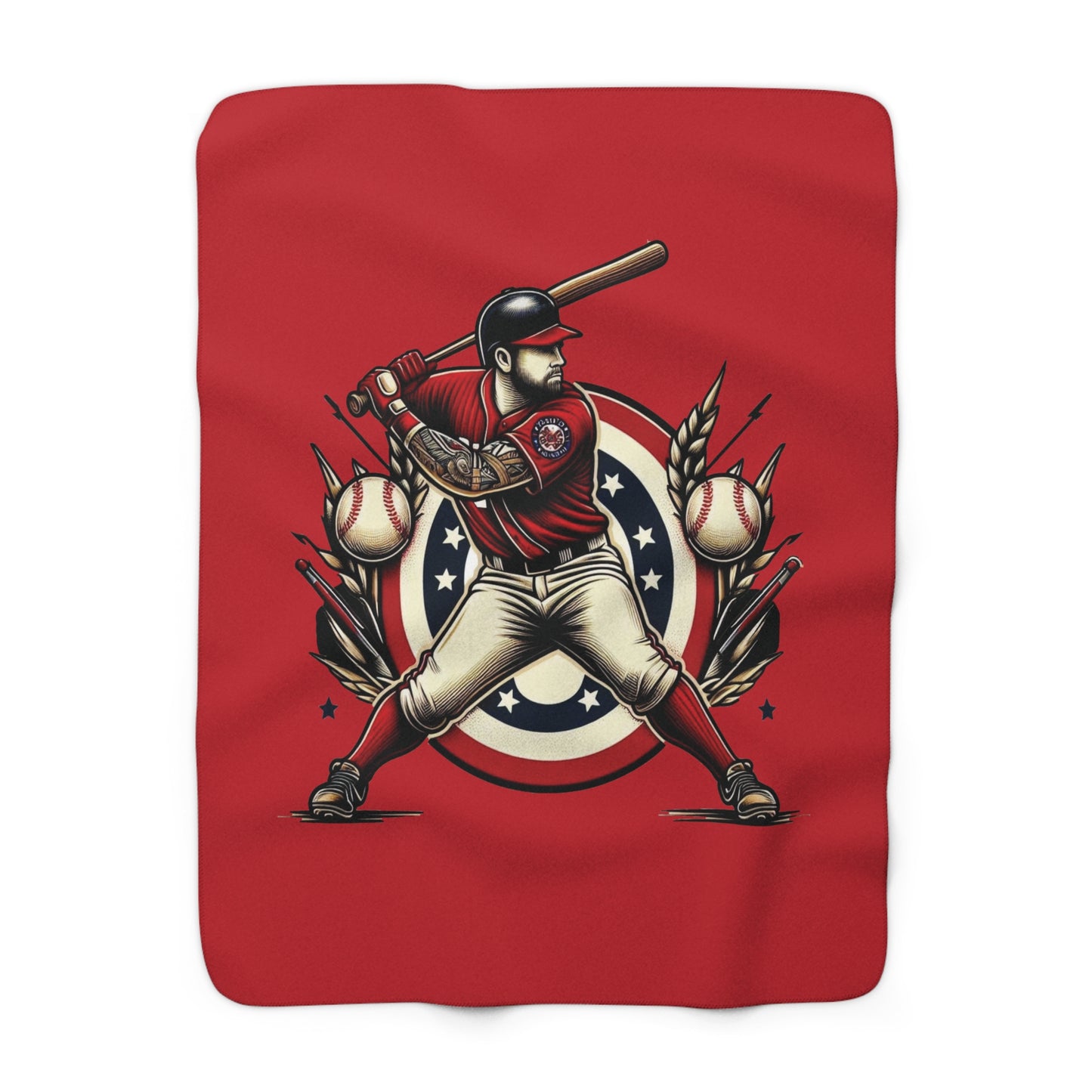 Washington Baseball At Bat Sherpa Fleece Blanket