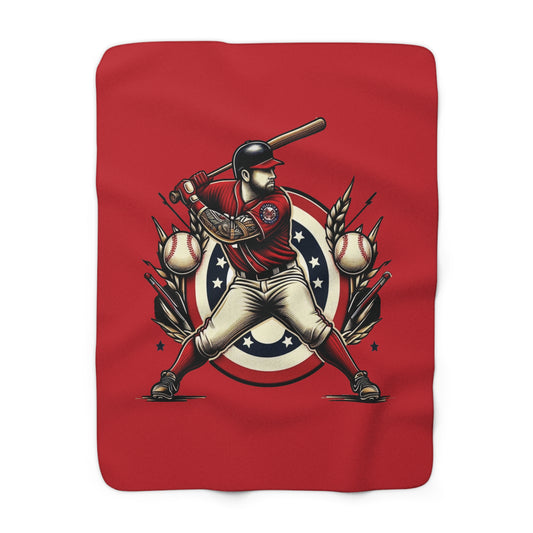 Washington Baseball At Bat Sherpa Fleece Blanket