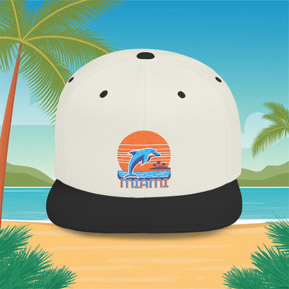 Miami Football Design Flat Bill Snapback