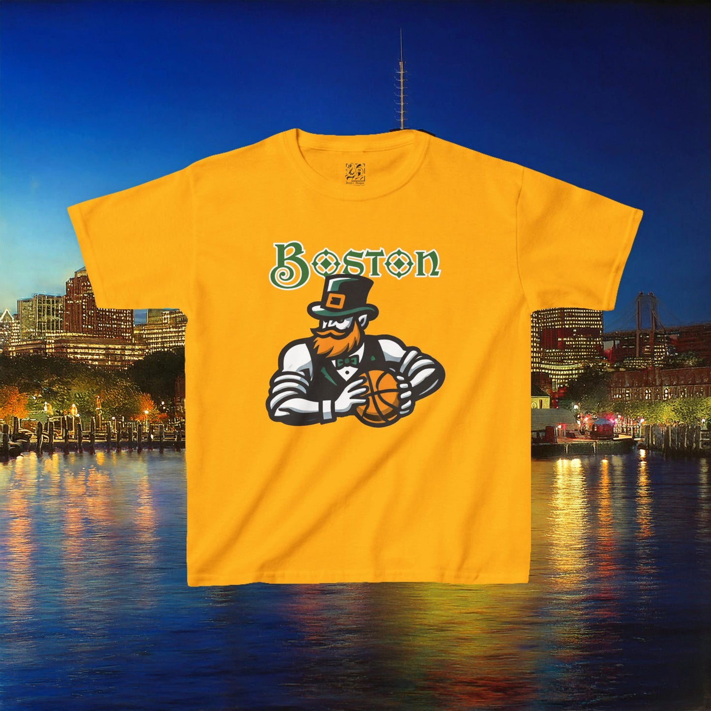 Boston Basketball Design Kids Tee