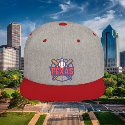 Texas Baseball Logo Flat Bill Snapback